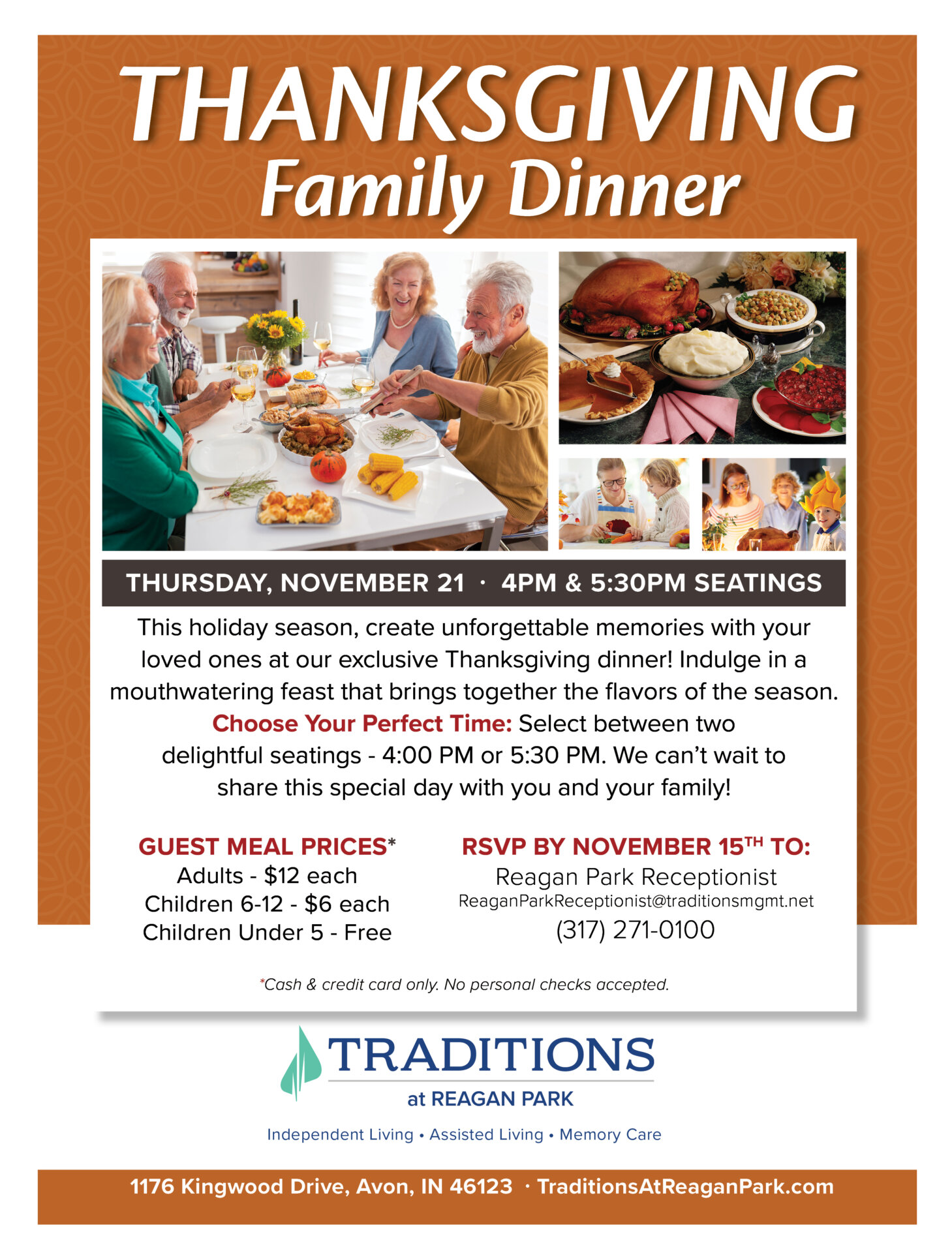 Thanksgiving Dinner at Traditions at Reagan Park Traditions at Reagan